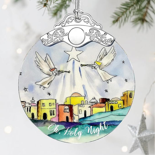 Stained Glass Religious Ornament, Bethlehem Christmas Ornaments, Christmas Decorations for Tree, Holiday Ornament, Religious Gifts, Holiday Party Gifts, Gift Ideas & Xmas Gift