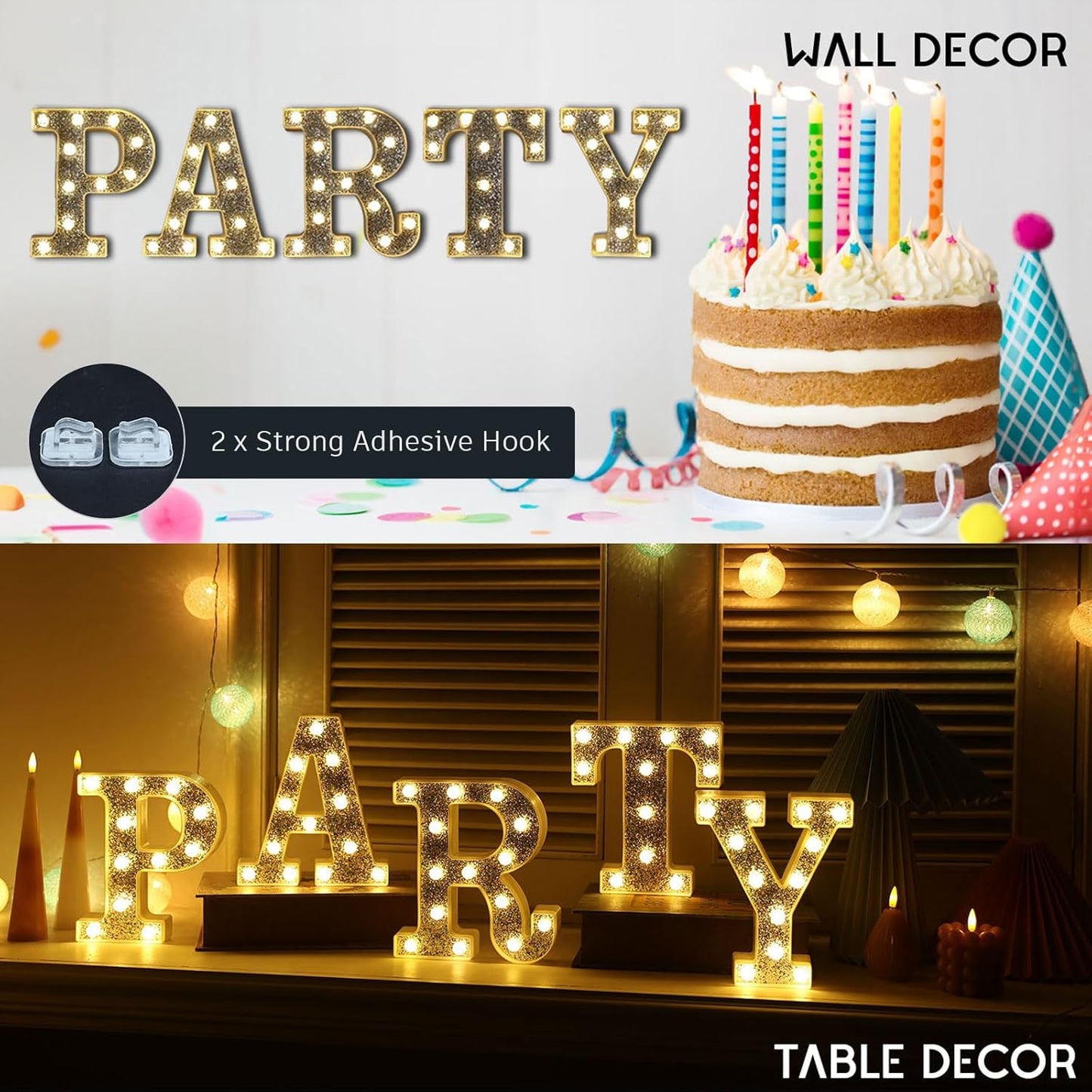 Marquee Light Letters for Table Decorations, Glitter Light Up Signs for Prom, Events, or Engagement Party Decor, Featuring Alphabet & Number Lighted Letters, Number 4