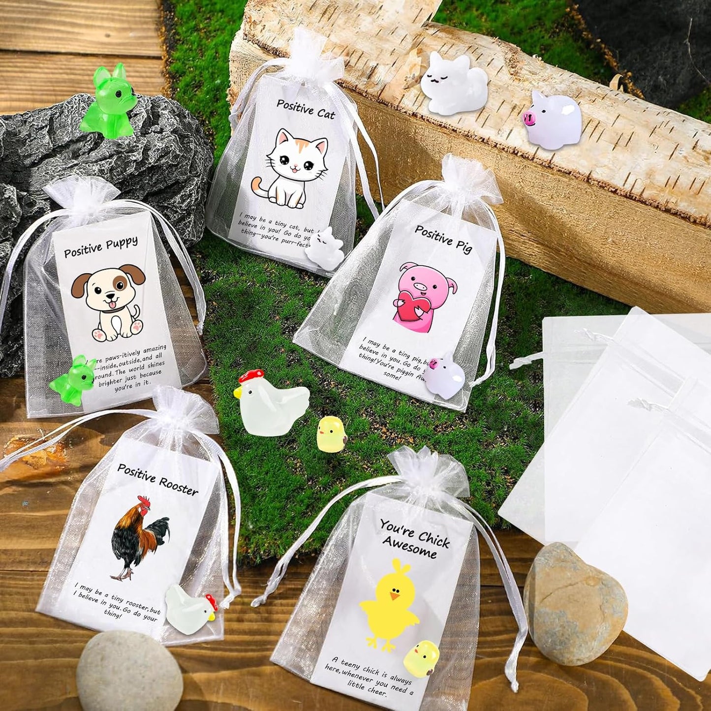 100 Set Employee Appreciation Gifts Bulk for Thank You Staff Back to School Student Teacher Office Coworker Nurse Pocket Gifts Animal Pun Inspirational Note Cards Pigs Dogs Cats Hens Favors