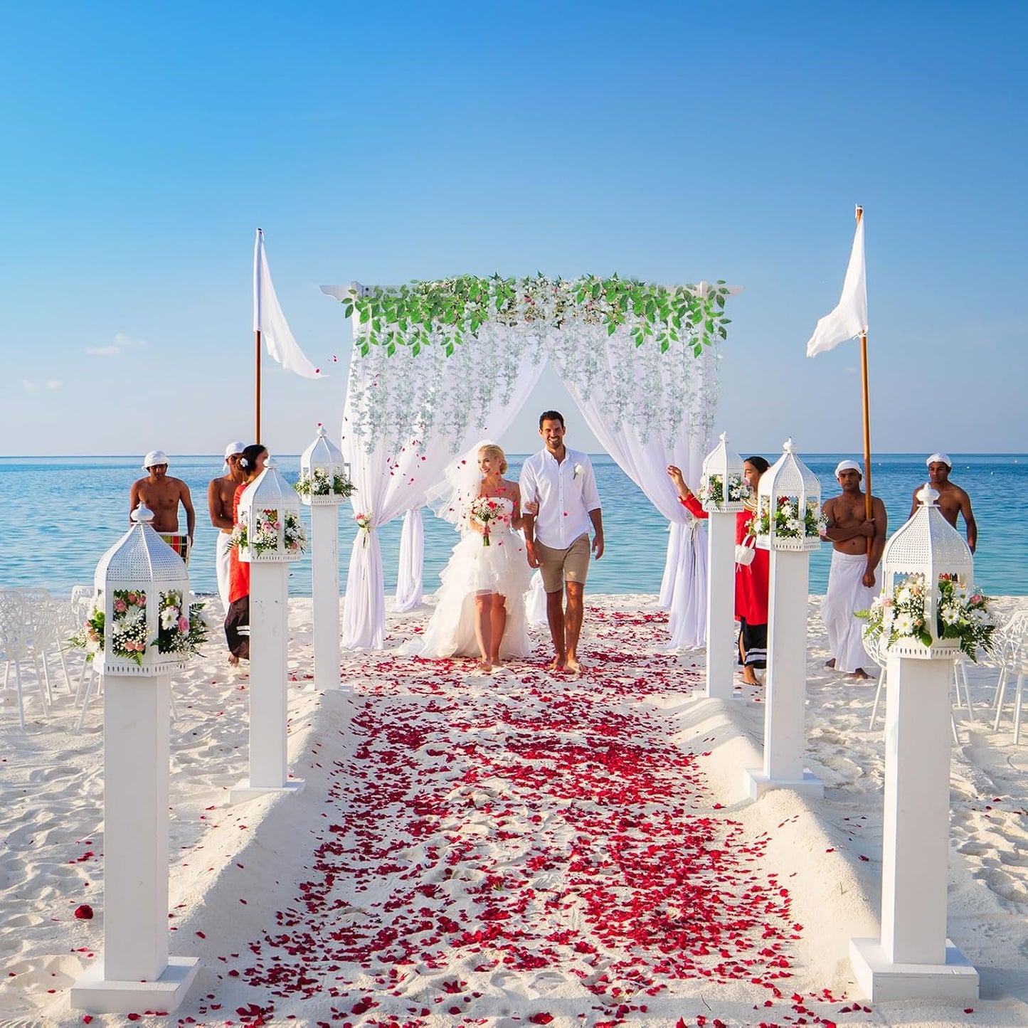 12 Pack Grey Wisteria Hanging Flowers, 3.44 Ft Fake Hanging Flowers, Artificial Wisteria Garland Vines for Wedding Room Backdrop Outdoor Patio Garden Decoration