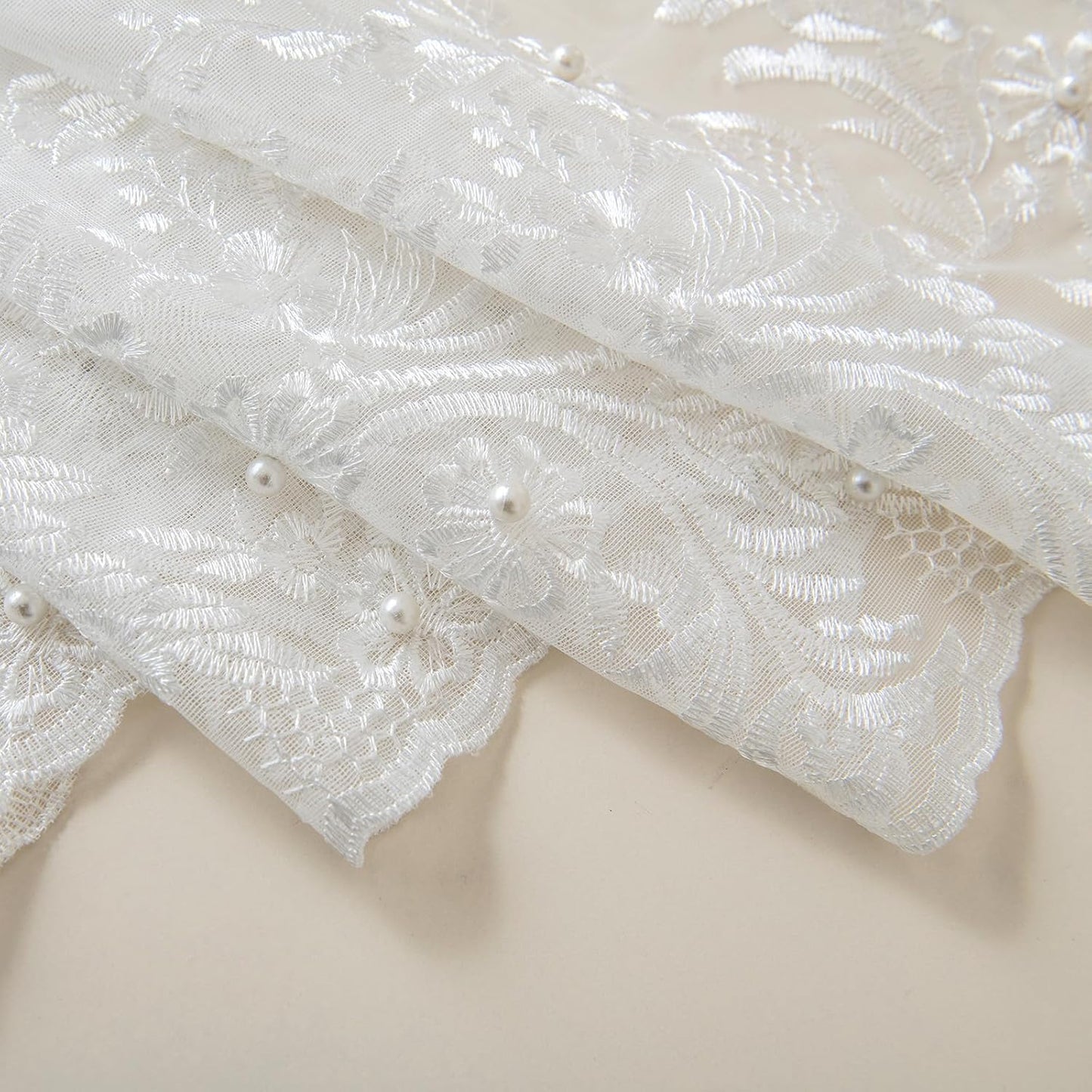 VISIONTEX White Sheer Voile Curtains, Decorative White Embossed Butterflies Rod Pocket Window Drapes for Home Kitchen, Living Room and Bedroom 54 x 72 Inch, Set of 2 Curtain Panels