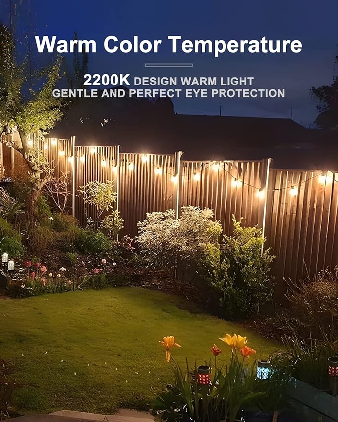 Lightdot LED Outdoor String Lights 400FT Patio Lights with 128 Shatterproof ST38 Vintage Edison Bulbs, Outside Hanging Light Waterproof for Porch, Deck, Garden, Backyard, Balcony, Dimmable