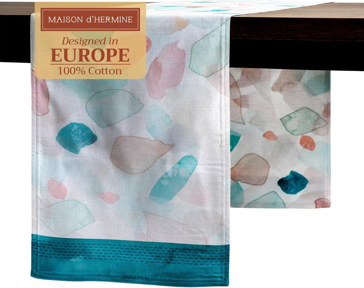 Maison d' Hermine Table Runner 100% Cotton Double Layer Table Runners 108 inches Long Decorative for Home Kitchen Dining Party Wedding Bridal Shower Spring Summer (Summer Picnic, 14.50" x 108")