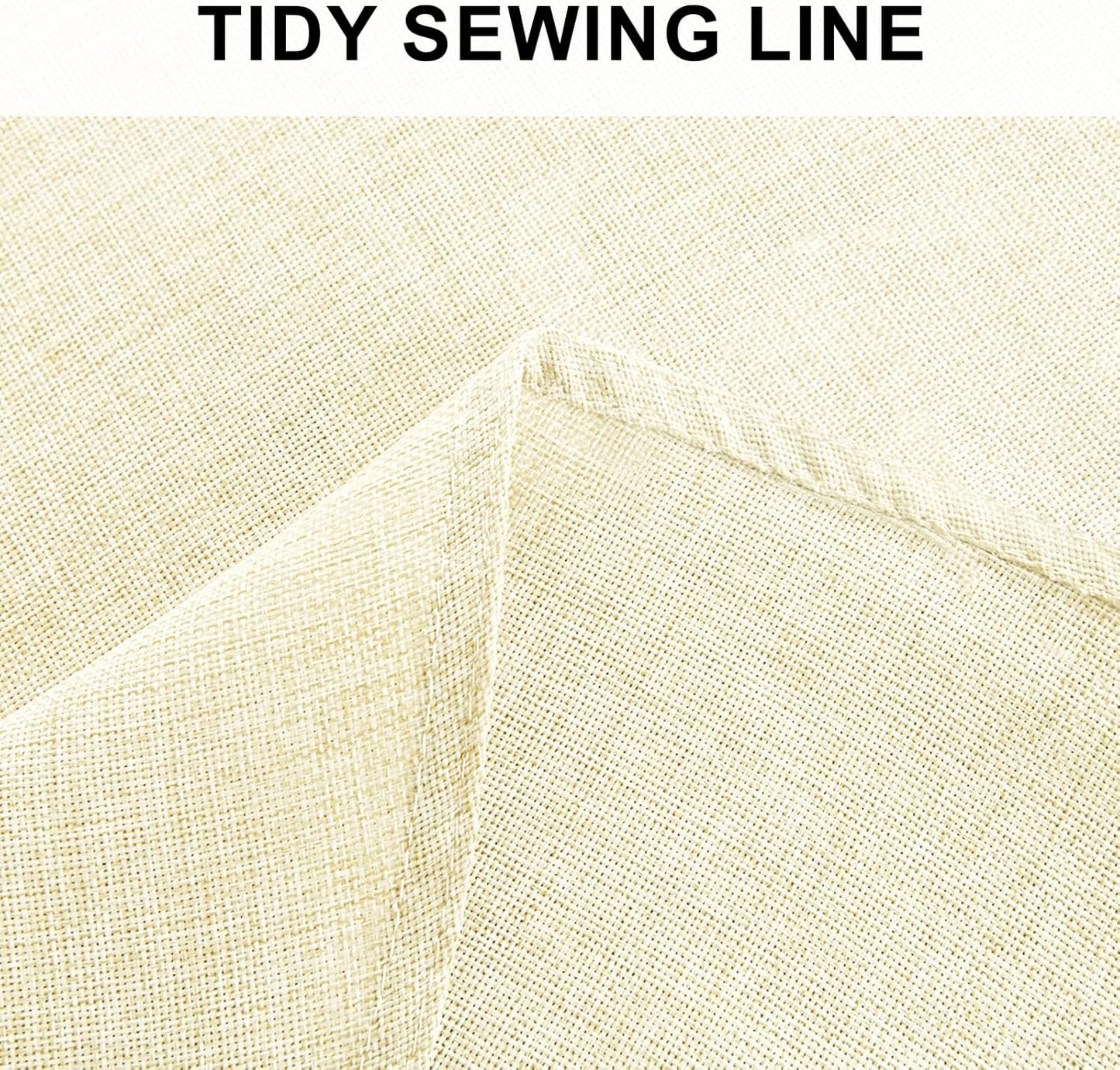 Hiasan Round Linen Tablecloth 70 Inch - Wrinkle and Stain Resistant Washable Polyester Fabric Table Cloth for Dining Room Kitchen Party, Champagne