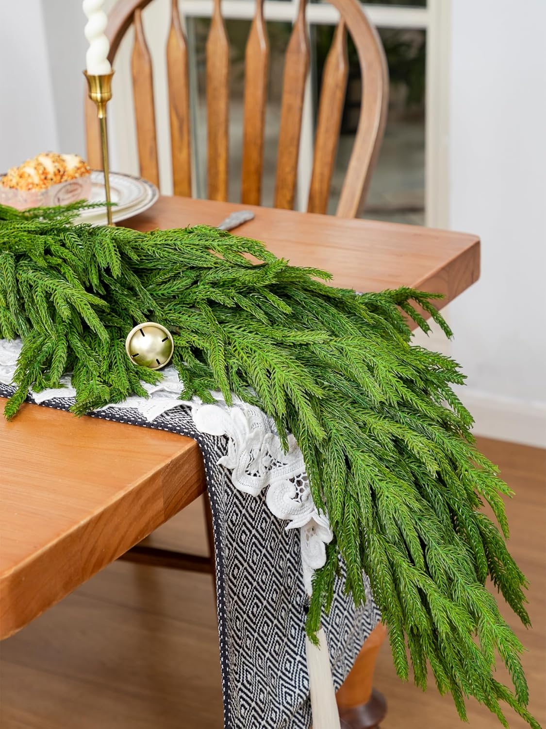 72" Extra Full Norfolk Pine Garland Realistic Christmas Garland Cedar Garland for Mantle Stairs Table Wall Fireplace Indoor Outdoor Xmas Christmas Decor Decorations