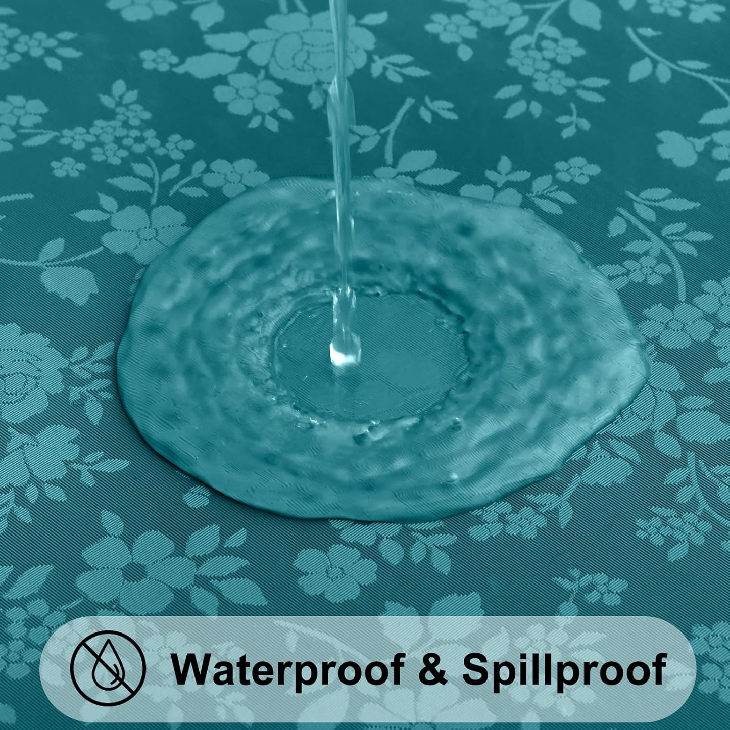 Smiry Rectangle Table Cloth, Waterproof Heavy Duty Vinyl Tablecloths, Wipeable Washable Table Cover for Kitchen and Dining Room (Emerald Green, 52" X 70")