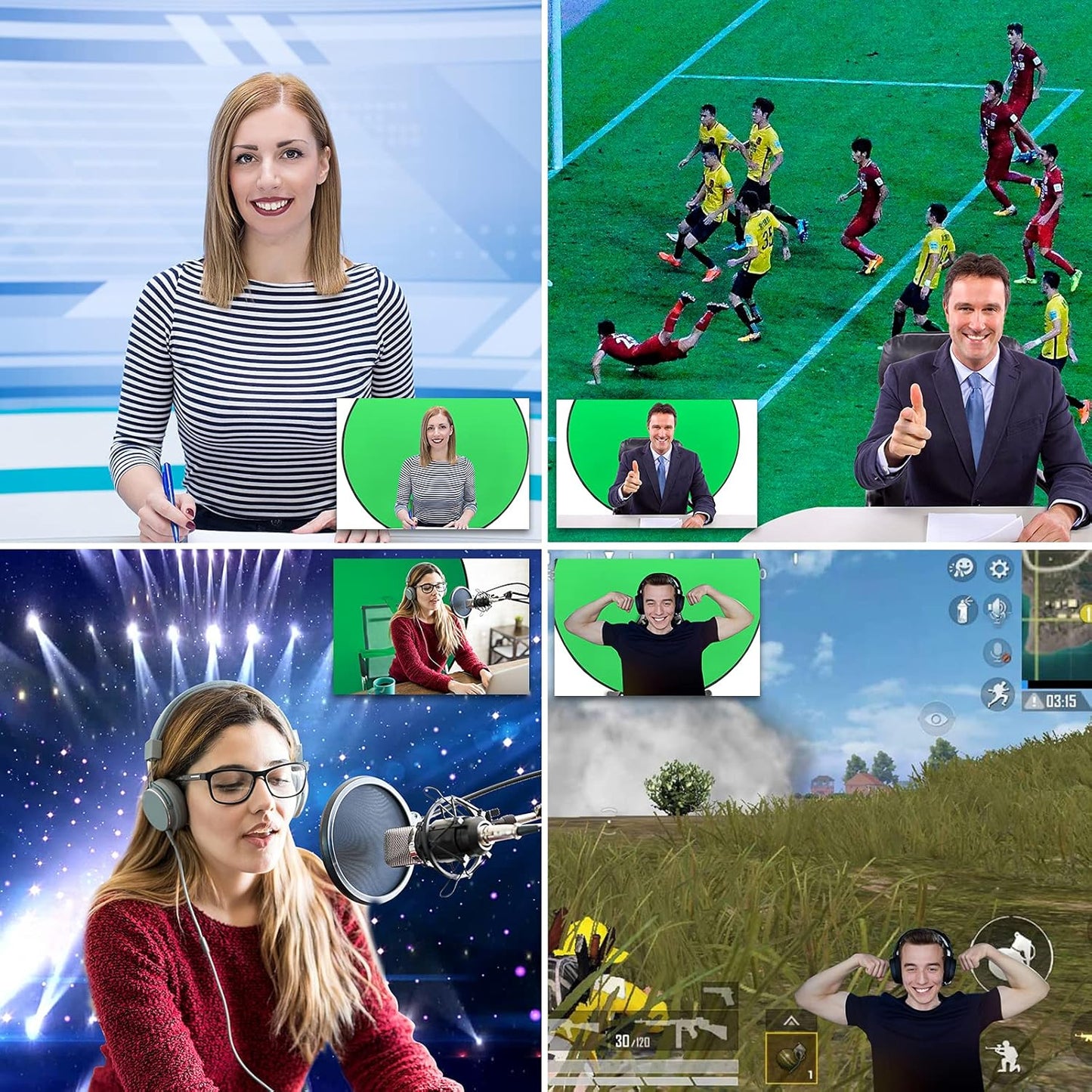 Portable Green Screen Chair, 57 in Greenscreen Backdrop with Stand Double Sided Foldable Green Background, Chroma Key, for Photography Streaming Gaming Photo Zoom Video Chats and Meeting