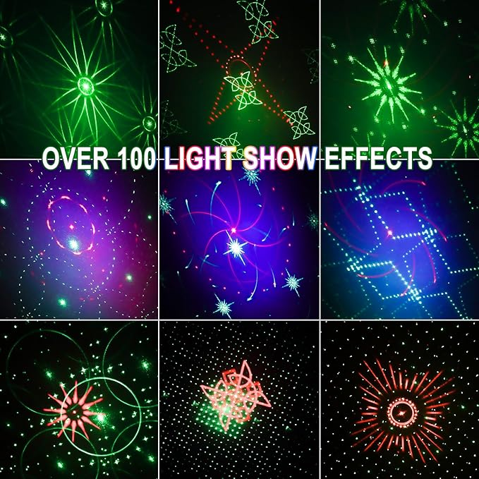 Party Lights DJ Disco Light, RGB LED Strobe Light, Battery Powered Sound Activated Projector with Remote Control for Christmas Halloween Decorations Birthday Stage Show Dance Wedding