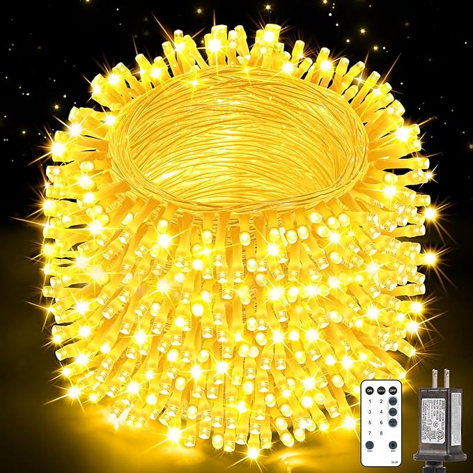 Christmas Lights String Outdoor Indoor, Warm White 403FT 1200 LED Xmas Tree Decorations Lights,Plug in Twinkle Fairy Light with Remote Timer for Room Yard Holiday Party Wedding Camping Decor