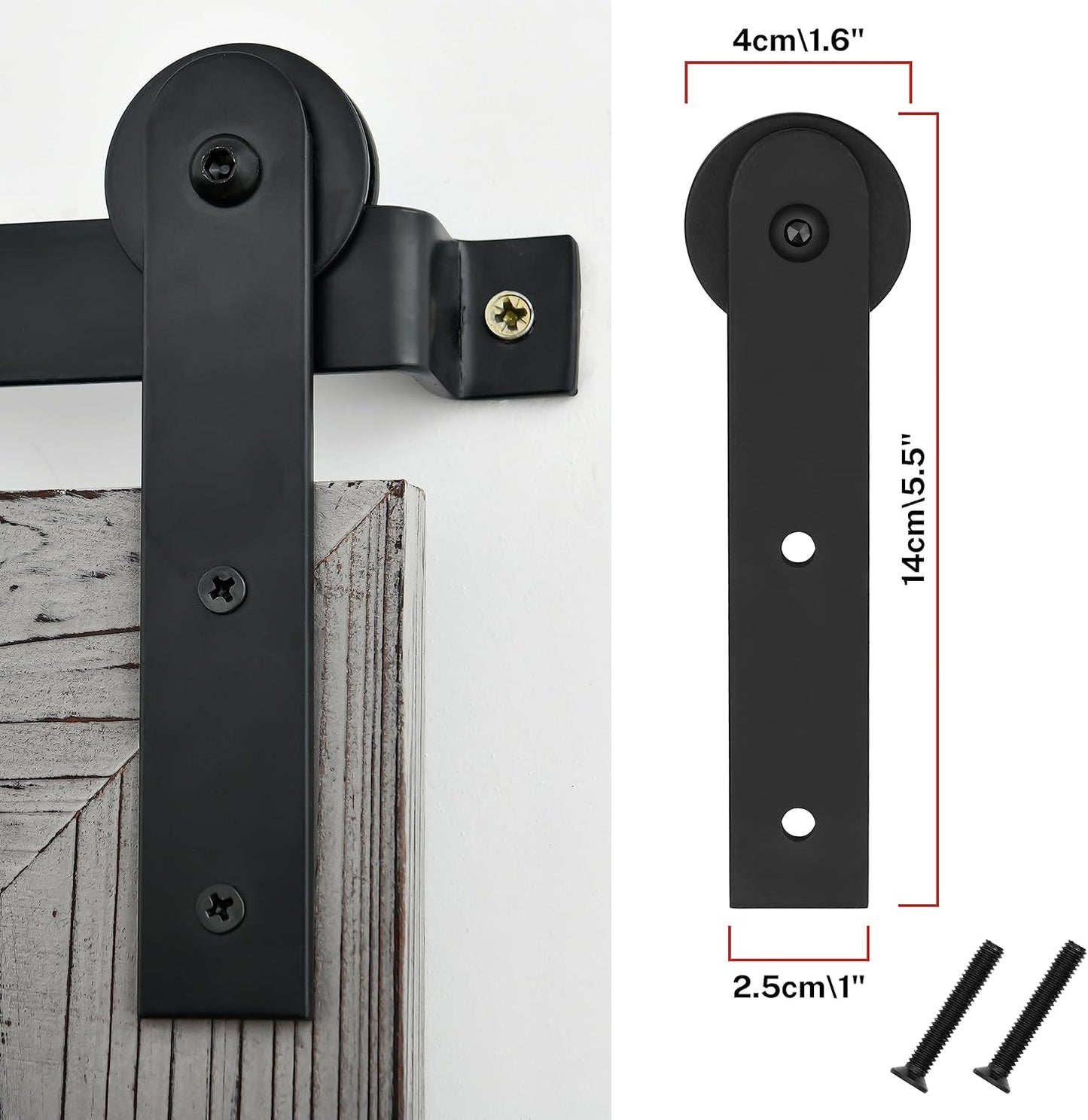 COGOOD Farmhouse Barn Door Mirror - 25" x 18" Rustic Wood Framed Decrative Mirror for Bathroom, Living Room, Entryway Wall Decor (Grey)