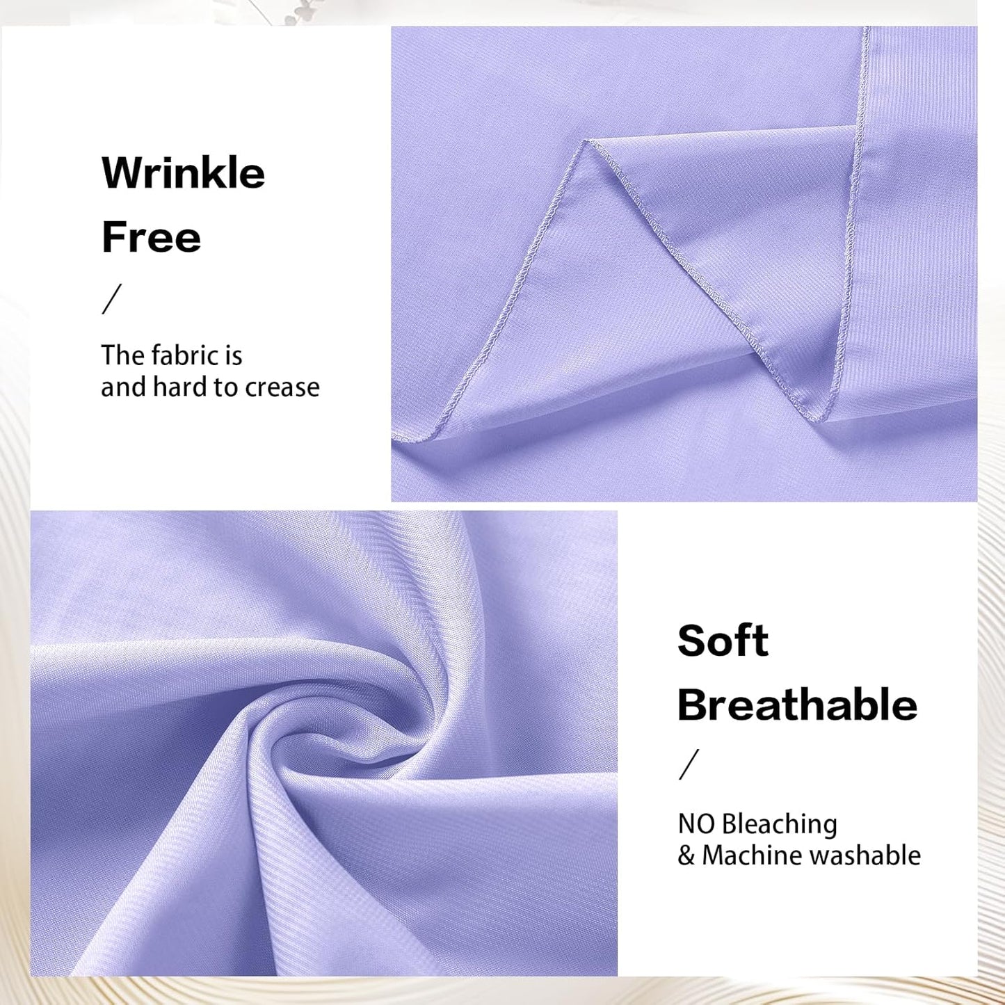 VOK Lavender Wedding Arch Draping Fabric Chiffon Curtains, 29in x 18Ft Sheer Chiffon Outdoor Curtain for Wedding Ceremony Birthday Party Decoration (Lavender,4 Panel)