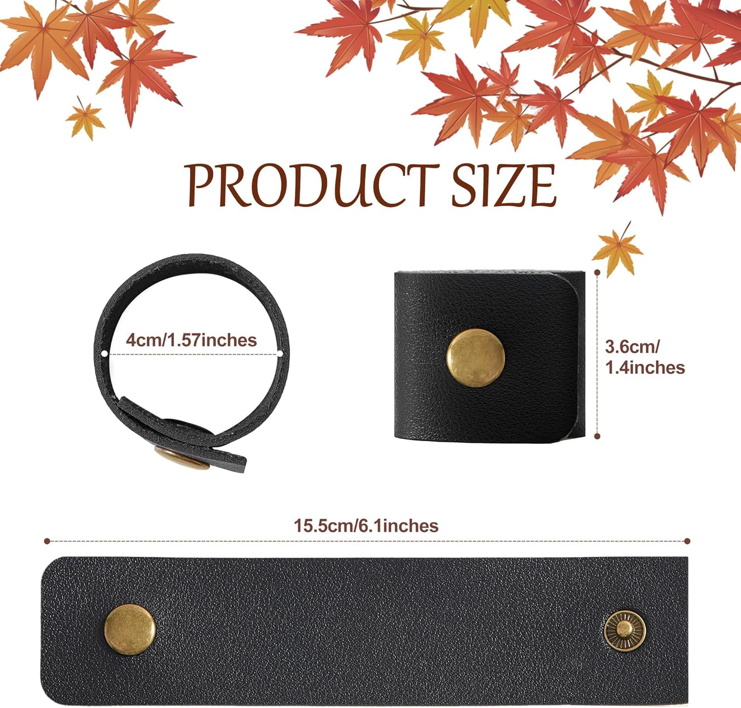 APTWOW 40PCS Leather Napkin Rings, Fall Thanksgiving Napkin Holder, Black Halloween Vintage Farmhouse Napkin Rings Bulk for Wedding Party Birthday Banquet Table Decoration and Daily Use