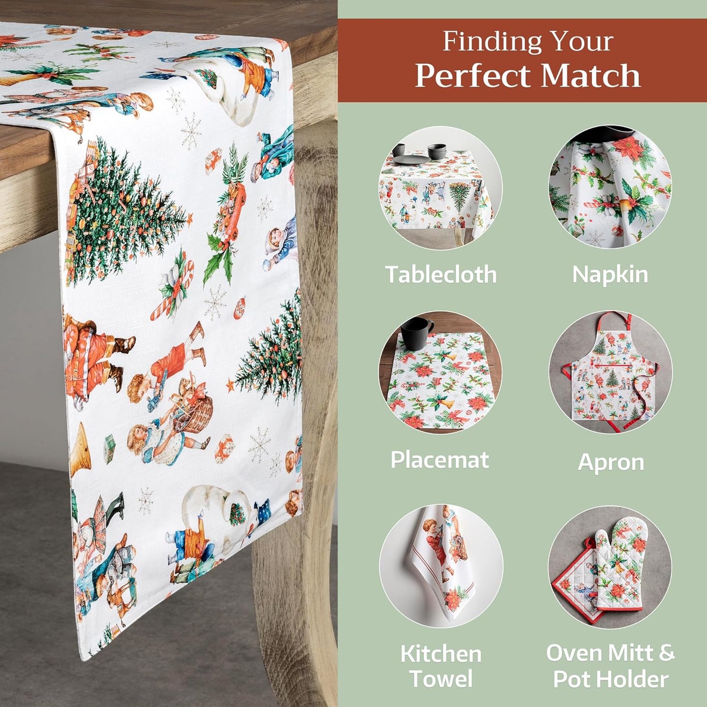 Maison d' Hermine Table Runner 100% Cotton Double Layer Table Runners 72 inches Long for Thanksgiving Christmas Decorations Home Kitchen Dining Party Wedding (Chromo, 14.5" x 72")