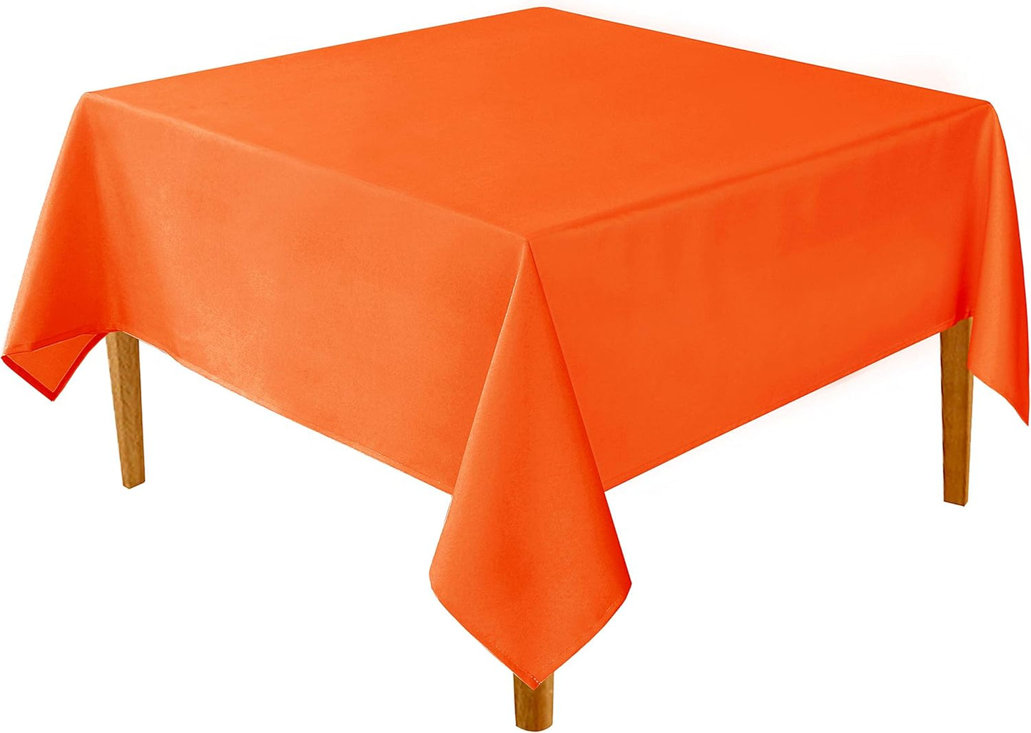 Hiasan Pumpkin Orange Square Tablecloth - Waterproof and Spillproof Restaurant Washable Polyester Table Cloth for Dining Room, 54 x 54 Inch