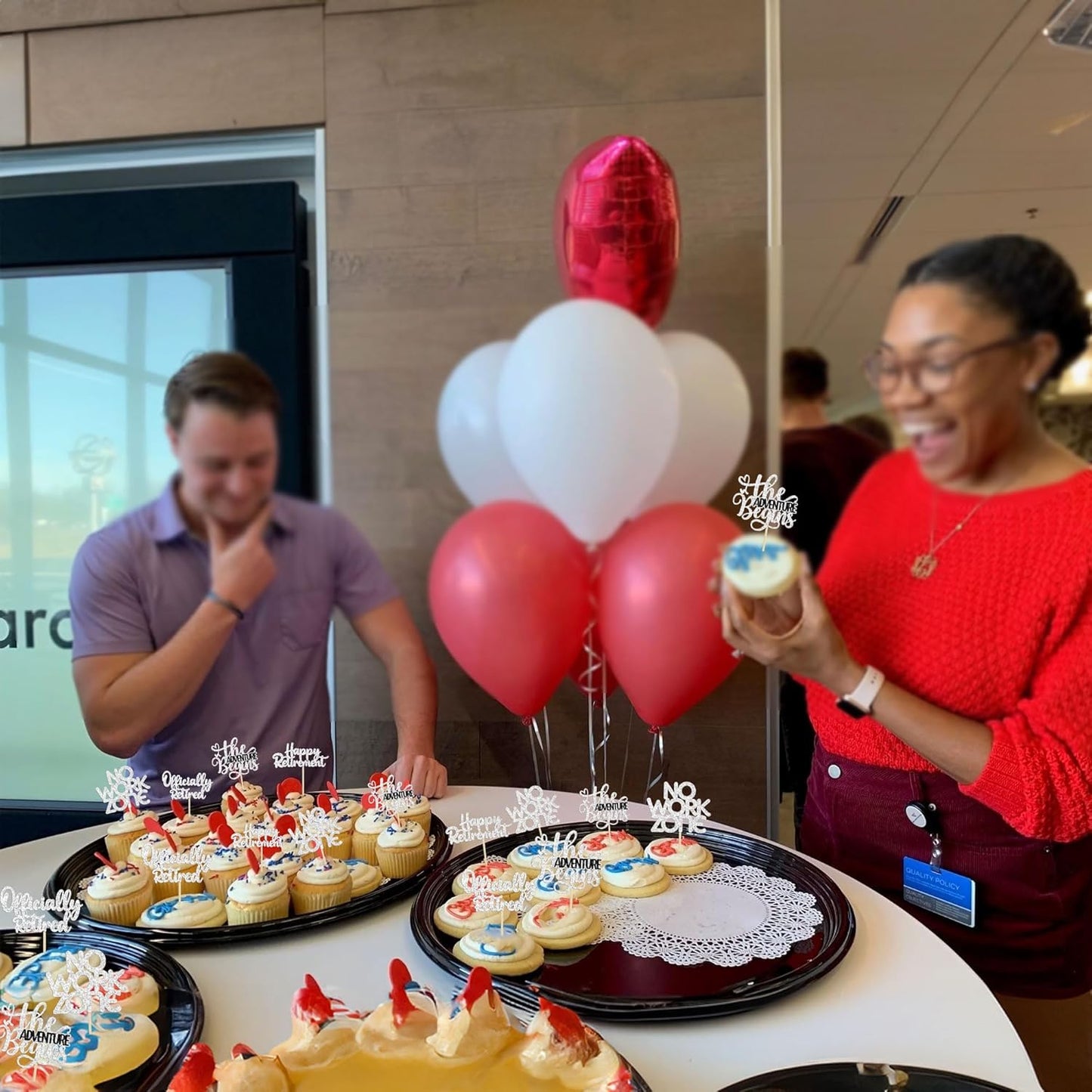 24Pcs Happy Retirement Cupcake Toppers Officially Retired Cake Toppers No Work Zone Adventure Begins Cupcake Picks Retirement Theme Farewell Birthday Party Decorations Supplies Silver