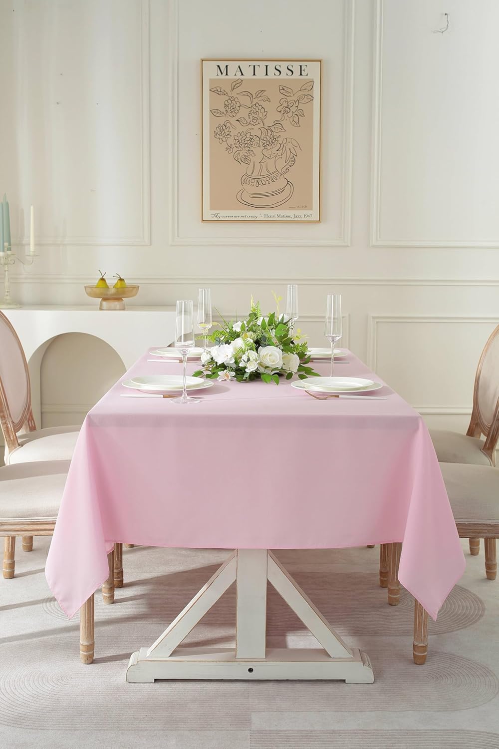 Craft And Party 2 Pack Rectangle Tablecloth, 60 x 102 Inch Pink Tablecloth, 6ft Rectangle Table Cloth, Polyester Fabric Washable Tablecloth for Home, Party, Wedding or Restaurant Use.