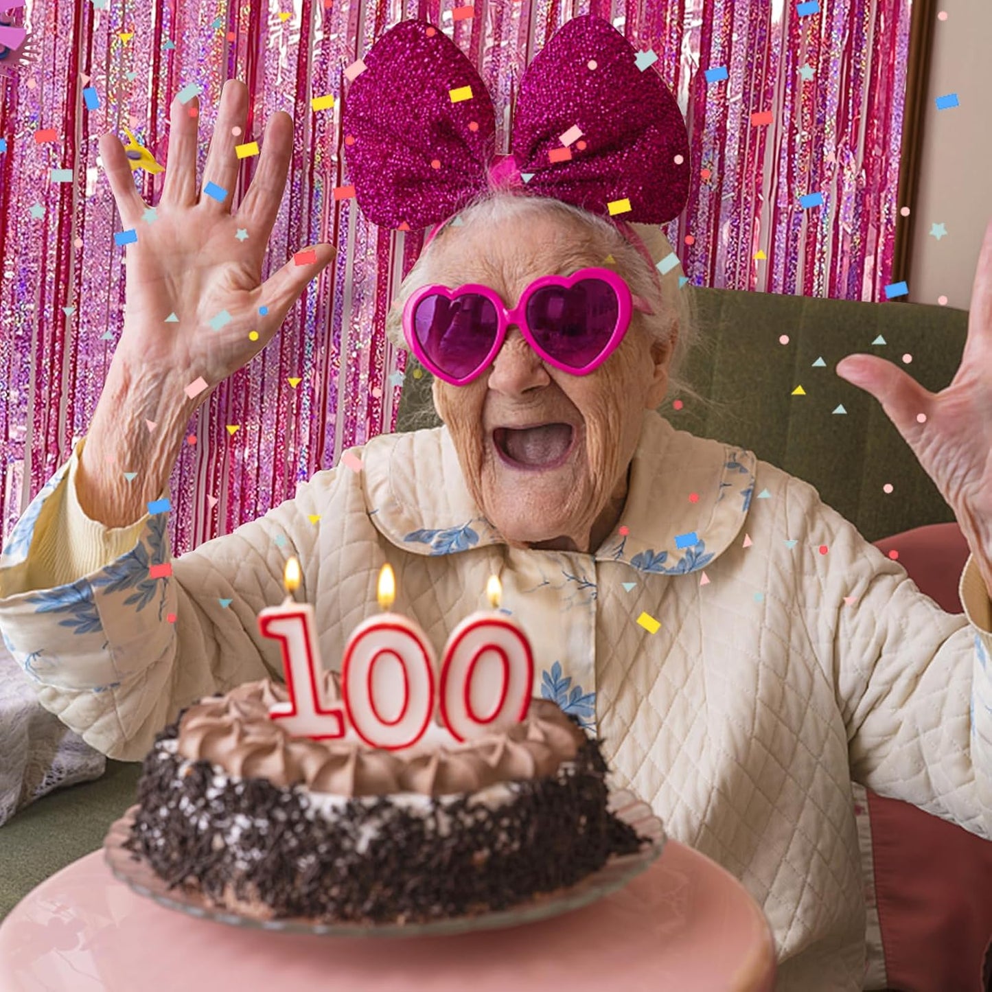 Tinsel Curtain Party Backdrop Pink Birthday Decorations 10 Packs Glitter Foil Fringe Curtain Party Decor Streamers Photo Booth for Birthday Christmas Wedding Halloween Graduation Decorations