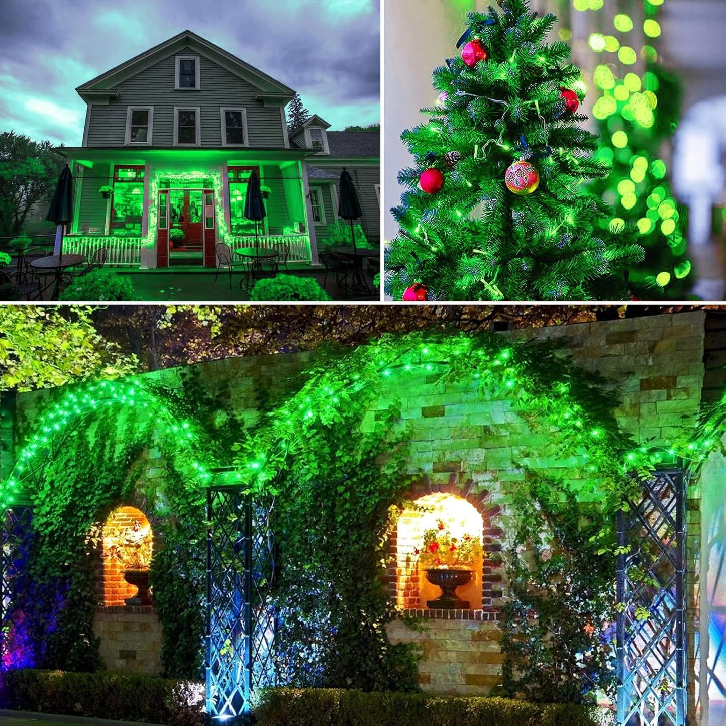 JMEXSUSS 250 LED Green Christmas String Lights Indoor, 91.5ft Connectable Green LED Light Outdoor Waterproof, 8 Modes Christmas Lights Plug in for ST Patricks Day Tree Decoration