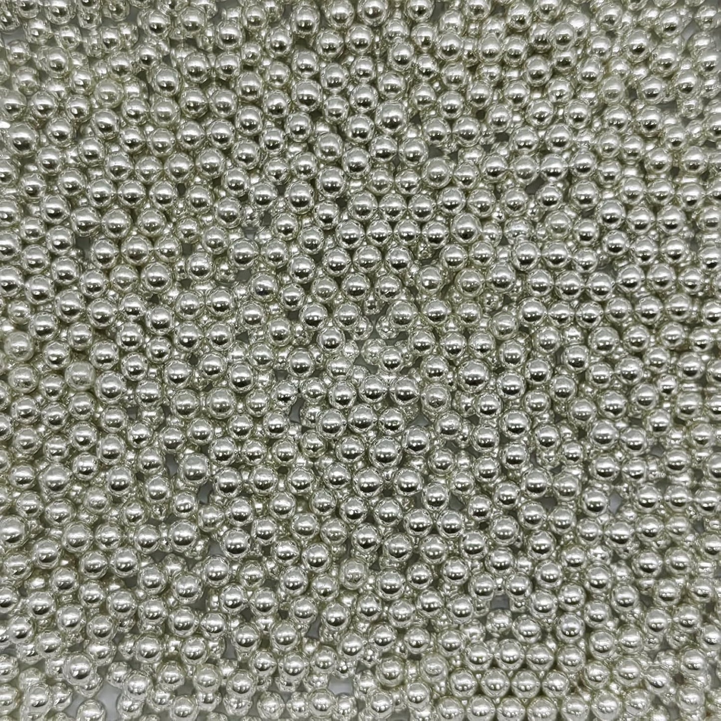 Edible Silver Pearl Sugar Sprinkles Candy 4mm Mini Pearls Cake Decorations Cupcake Toppers Cookie Decorating Perfect for Wedding Party Valentine Halloween Christmas Supplies 3OZ