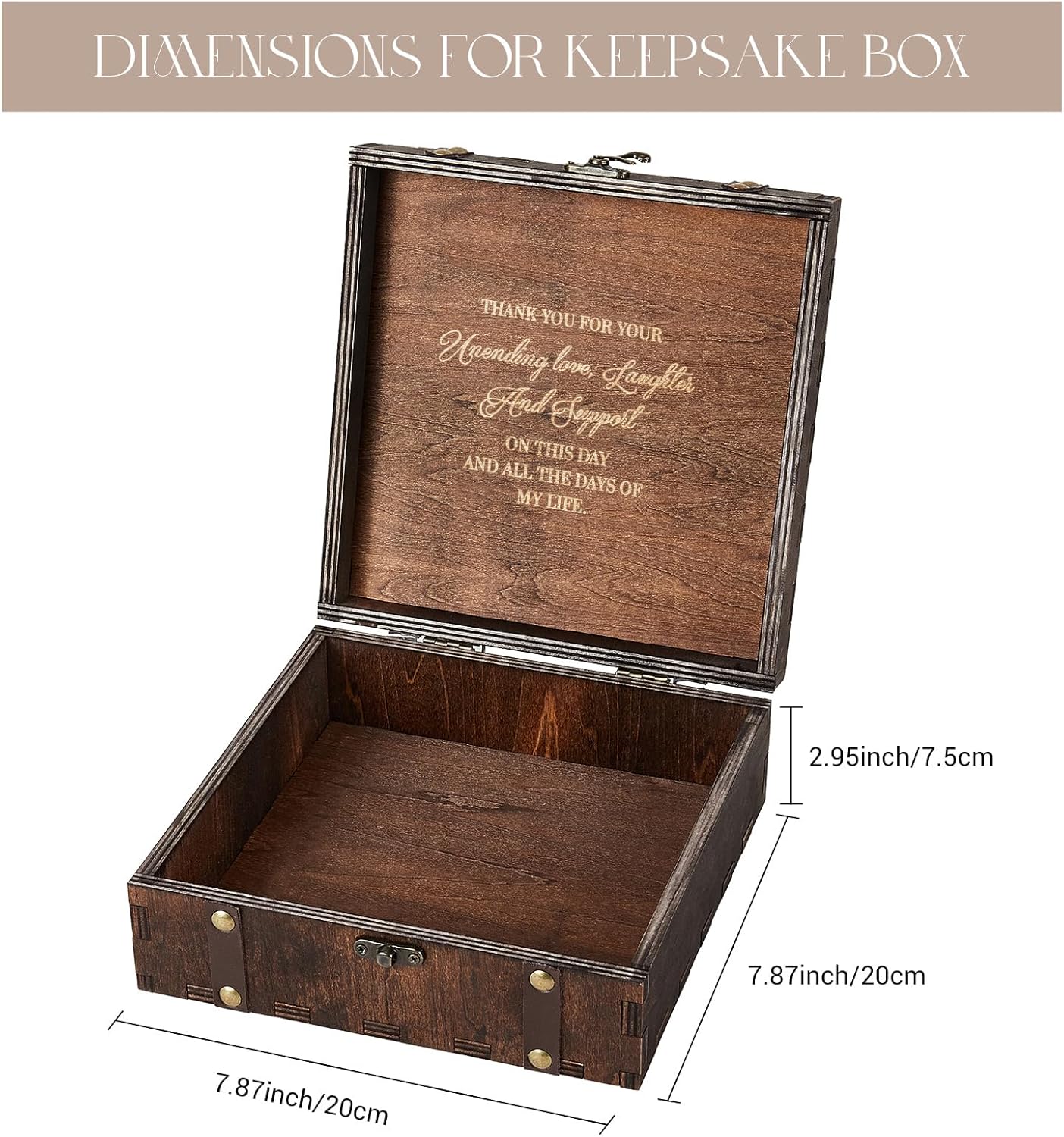 AW BRIDAL Keepsake Box Wood Memory Box with Lid Birthday Gifts for Women Grandma Gifts Thank You Gifts for Women Bride Gifts for Women