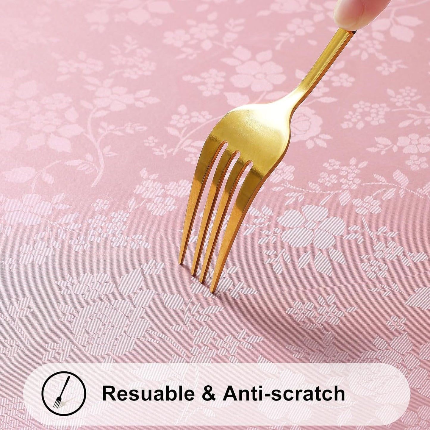 Smiry Rectangle Table Cloth, Waterproof Heavy Duty Vinyl Tablecloths, Wipeable Washable Table Cover for Kitchen and Dining Room (Pink, 52" X 70")