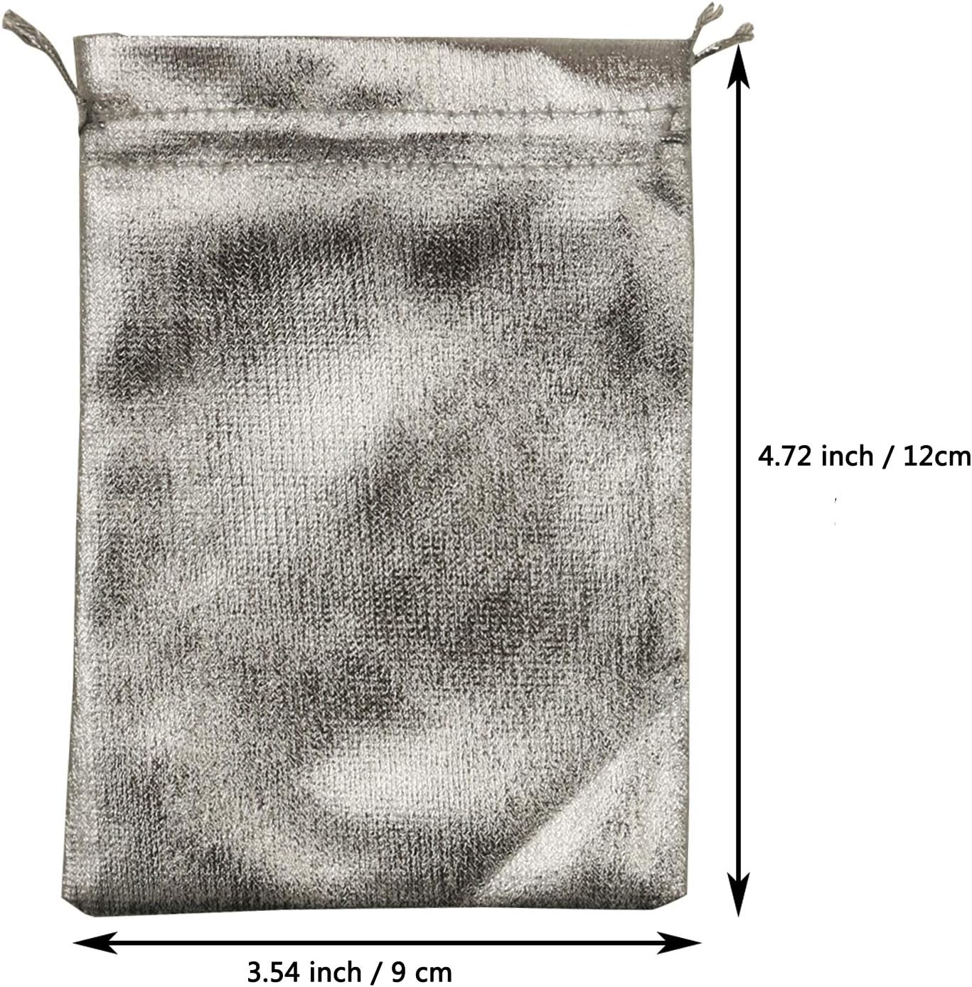 Drawstring Organza Jewelry Pouches (Silver, 3.54x4.72 Inch (Pack of 100))