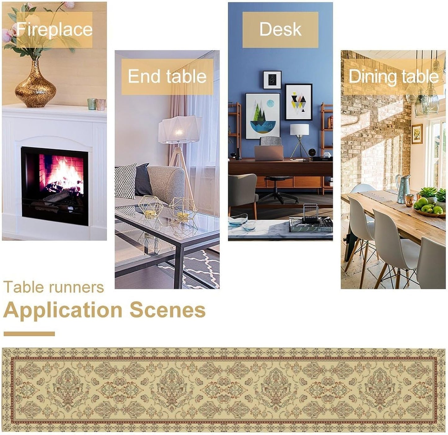 Vintage Farmhouse Flower Table Runner Boho Elegant Home Kitchen Table Dining Coffee Room Garden Party Wedding Decor 13x120in