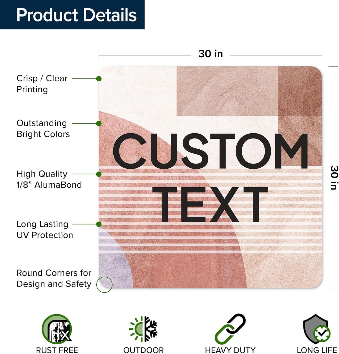 Custom Sign, Custom Street Sign, 11 Font Colors, 13 Font Styles, 4 Hole Options, 22 Sizes, 30x30 Inches, Rust Free DiBound, Fade Resistant, Made in USA by My Sign Center (Mid-Century Modern 1)