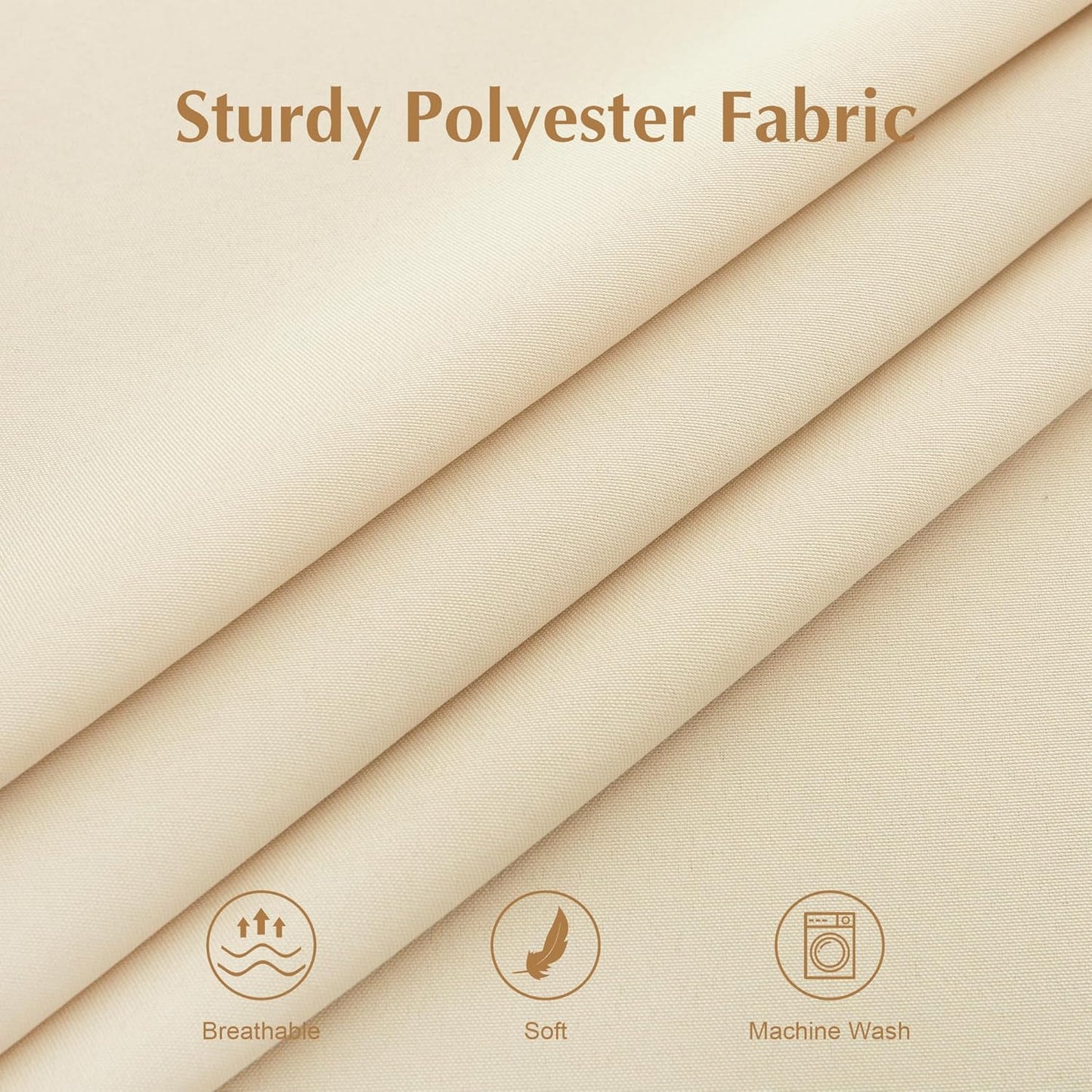 2 Pack Small Square Table Cloth 24X24 Inch Beige Washable Fabric Tablecloth Polyester Solid Table Cover for Night Stand End Table Side Table Outdoor Indoor