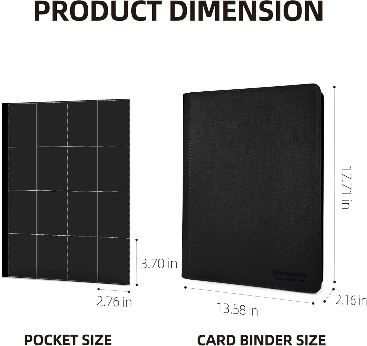 16 Pockets Premium Card Binder 1024 Cards Trading Card Binders Side Load Card Storage Display Album(16 Pocket 1024 Card Slot,Black)