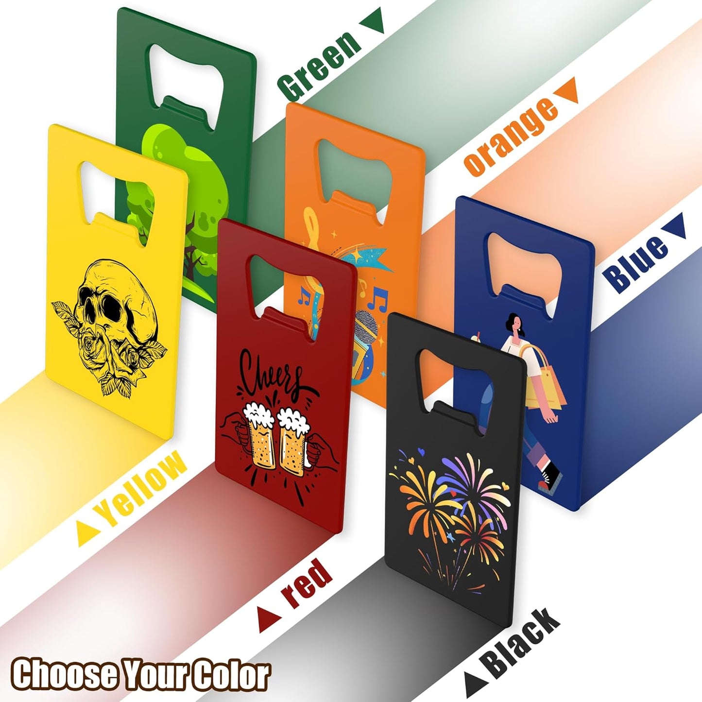 4-100 Pcs Personalized Bottle Opener, Custom Stainless Steel Credit Card Bottle Opener, Full Color Print for 6 Color, Design Your Text Logo for Bar, Wedding, Anniversaries, Party (Red)