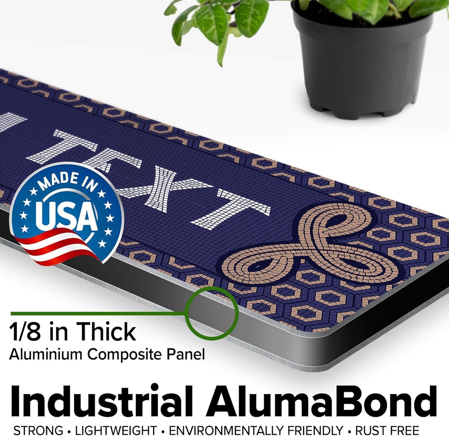 Custom Sign, Custom Street Sign, 11 Font Colors, 13 Font Styles, 4 Hole Options, 22 Sizes, 3x12 Inches, Rust Free DiBound, Fade Resistant, Made in USA by My Sign Center (Fauxsaic 1)