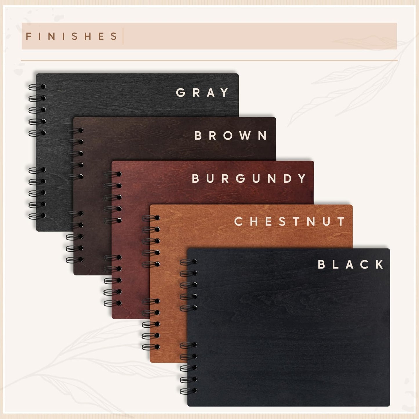 Personalized Wood Wedding Guest Book - 5 Colors/Finishings, 2 Sizes, 12 Designs - Wood Wedding Decorations, Guest Book Signs for Wedding Reception (DESIGN 2)