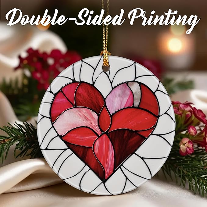 Valentine Heart Ornament, Christmas Ornaments: Christmas Tree Decorations, Holiday Decor, Stocking Stuffers, Gift Ideas, Valentine's Day Gift, Romantic Gifts for Girlfriend, Love Gifts for Wife