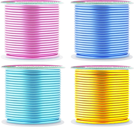 Mandala Crafts 13 Gauge Anodized Aluminum Craft Wire for Jewelry Making - 240 FT Colored Flexible Pastel Wire - Bendable for Bonsai Armature Crafting Sculpting
