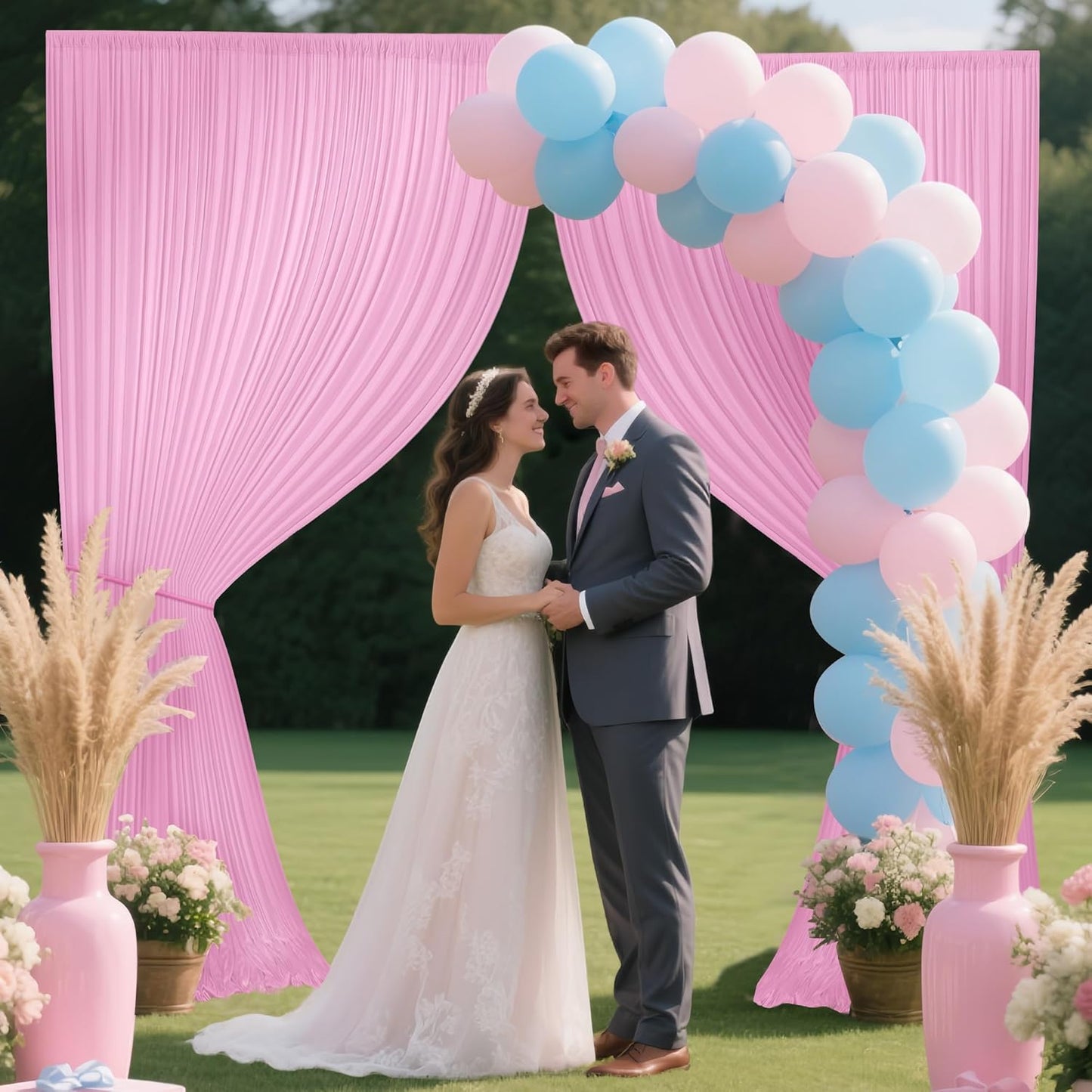 30x10ft Backdrop Curtains for Parties, 6 Panels 5x10ft Photography Backdrop Curtain with Rod Pocket,Backdrop Polyester Background Drapes,Wedding Backdrop Drapes for Birthday Baby Shower Home Decor