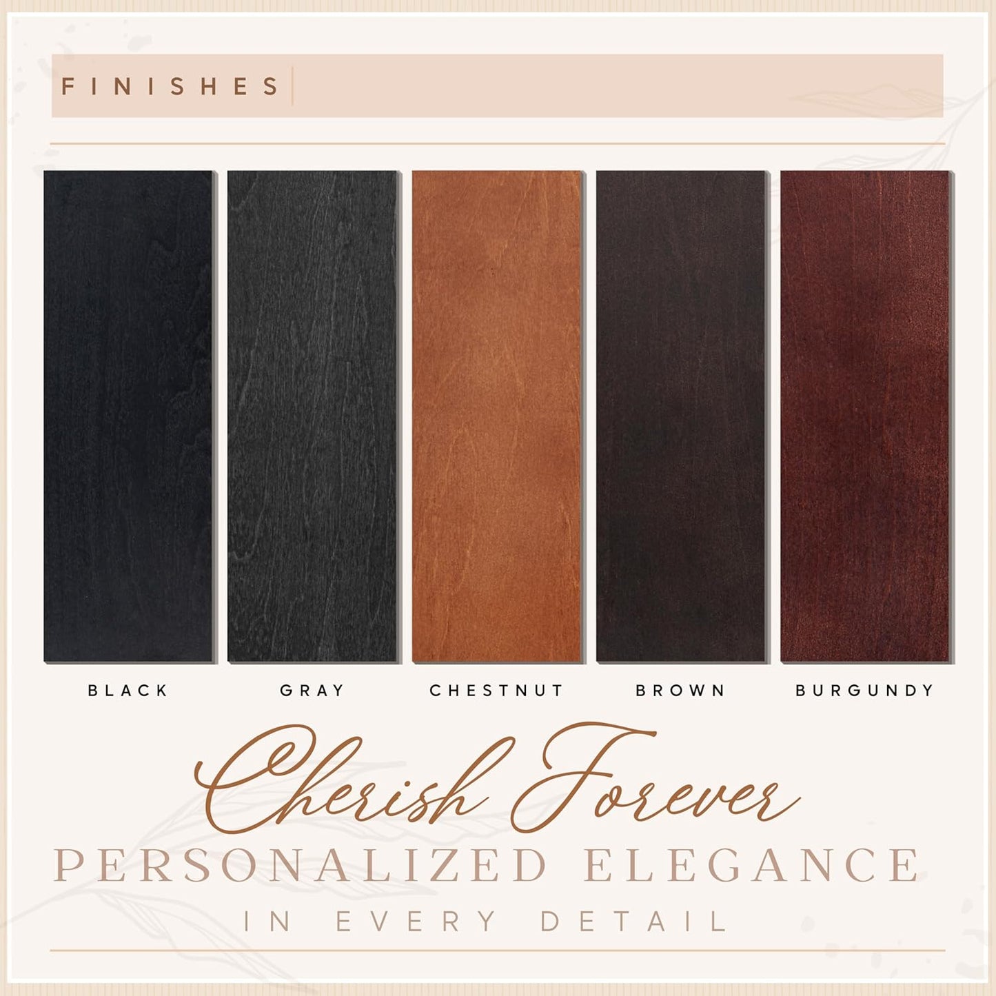 Personalized Wood Wedding Guest Book - 5 Colors/Finishings, 2 Sizes, 12 Designs - Wood Wedding Decorations, Guest Book Signs for Wedding Reception (DESIGN 5)