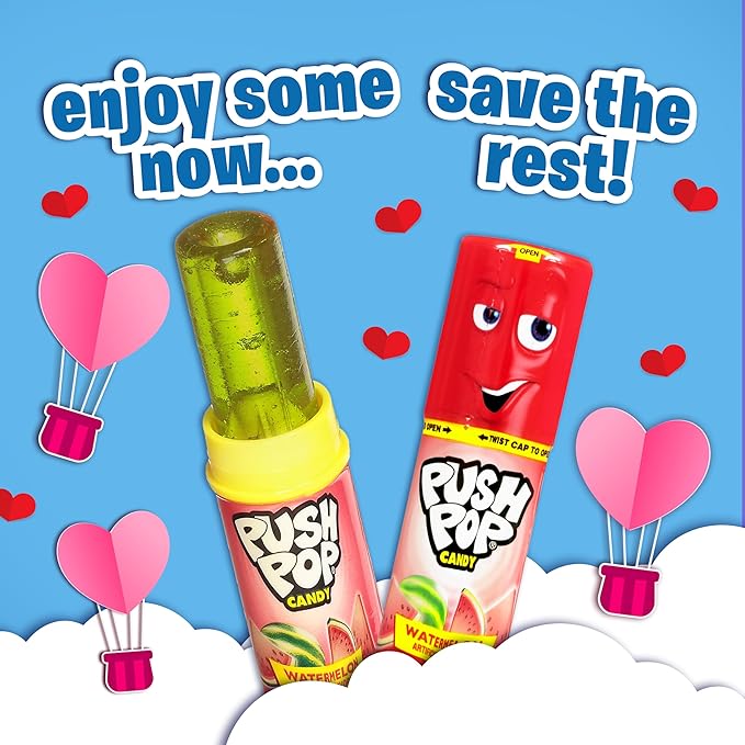 Push Pop Christmas Candy Variety Pack, 10 Ct Lollipops Individually Wrapped in Fruity Flavors, Bulk Individually Wrapped Hard Candy, Birthday Party Favors, Stocking Stuffers, Kids Gifts