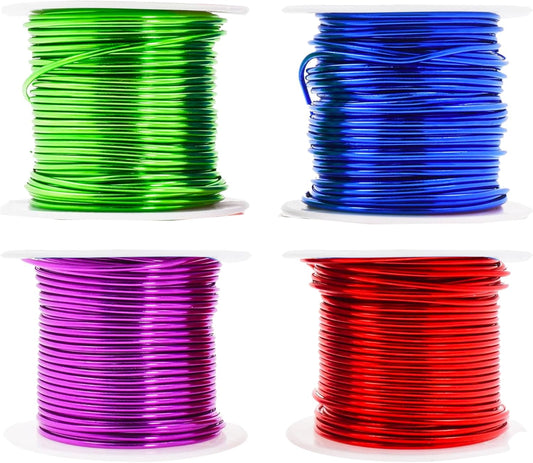 Mandala Crafts 12 Gauge Anodized Aluminum Craft Wire for Jewelry Making - 240 FT Colored Flexible Rainbow Wire - Bendable for Bonsai Armature Crafting Sculpting