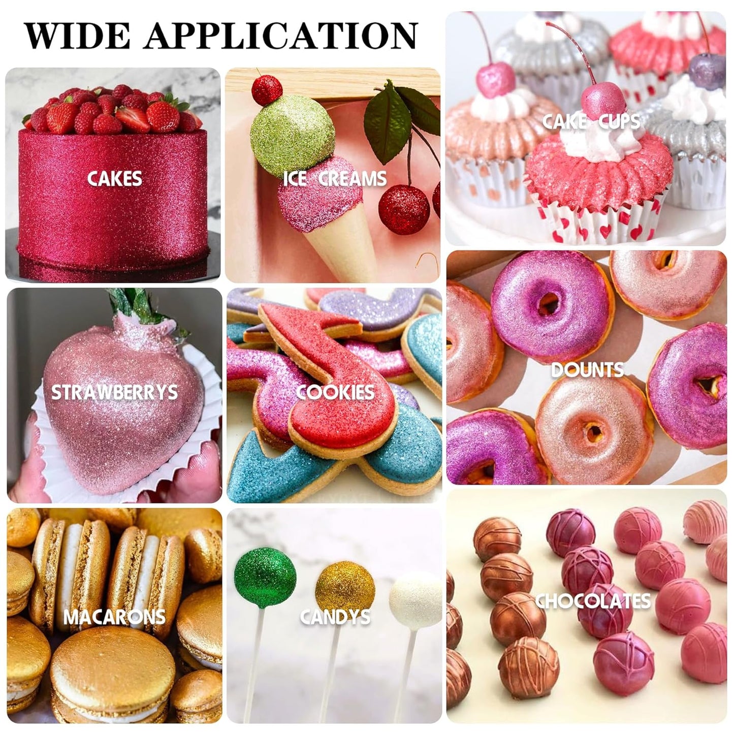 Edible Glitter - 4 Colors 5g/Bottle Halloween Luster Dust Edible Set, Food Grade Edible Glitter for Drinks, Cocktails, Cupcakes, Cookies, Candy, Glimmer Sprinkle Powder for Party Foods, Baking, Beverage