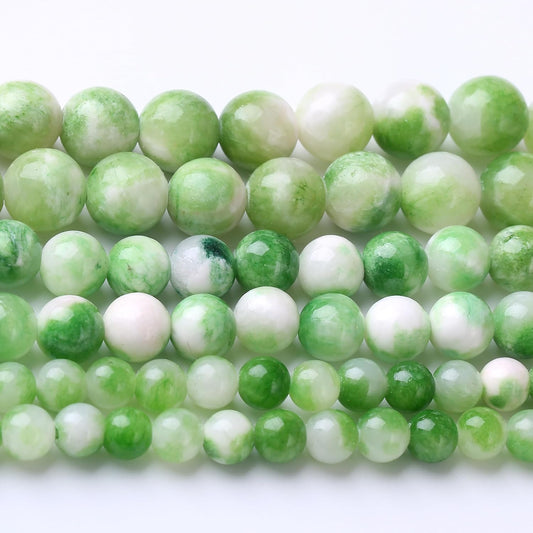 Green Persian Jade Stone Beads Gemstone Round Crystal Energy Jade Beads Stone Beads for Jewelry Making DIY Bracelet Necklace Jewelry Making 1 Strand 15.5inch 60PCS 6MM