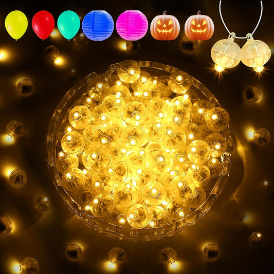 Aogist 200Pcs Warm White Balloon Lights with Hook,Long Standby Time,Waterproof Mini Light for Birthday Party Wedding Christmas Halloween Easter Decorative (Flash)