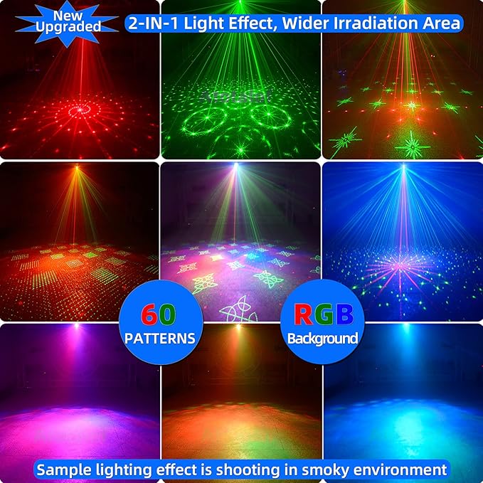 Birthday Gift Party Decorations Lights, Mini Disco Ball DJ Light with Remote Control Stage, Portable Sound Activated Led Projector Strobe Lamp for Indoor/Outdoor Parties Rave Xmas Show Home Bar