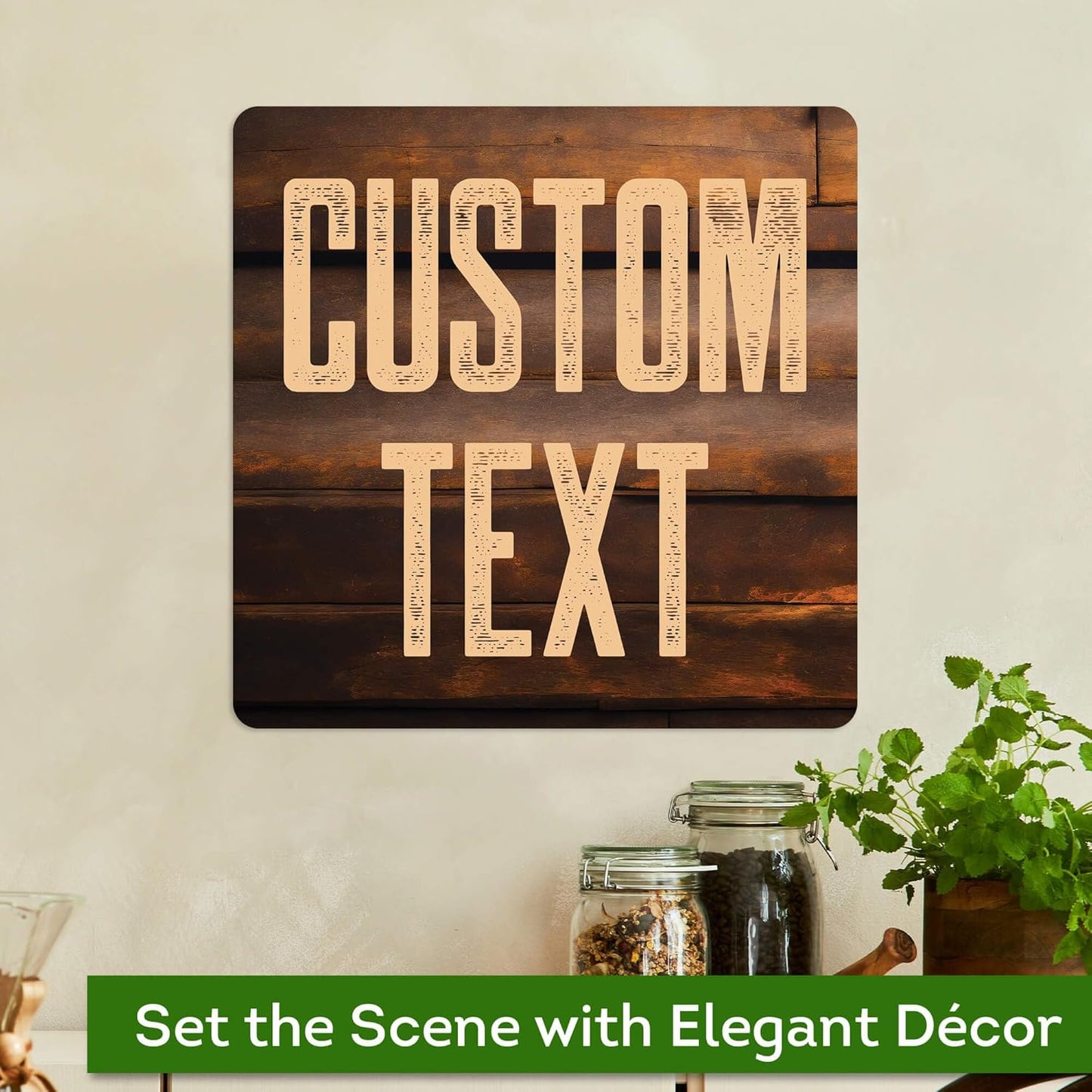 Custom Sign, Custom Street Sign, 11 Font Colors, 13 Font Styles, 4 Hole Options, 22 Sizes, 12x12 Inches, Rust Free DiBound, Fade Resistant, Made in USA by My Sign Center (Vintage Wood)