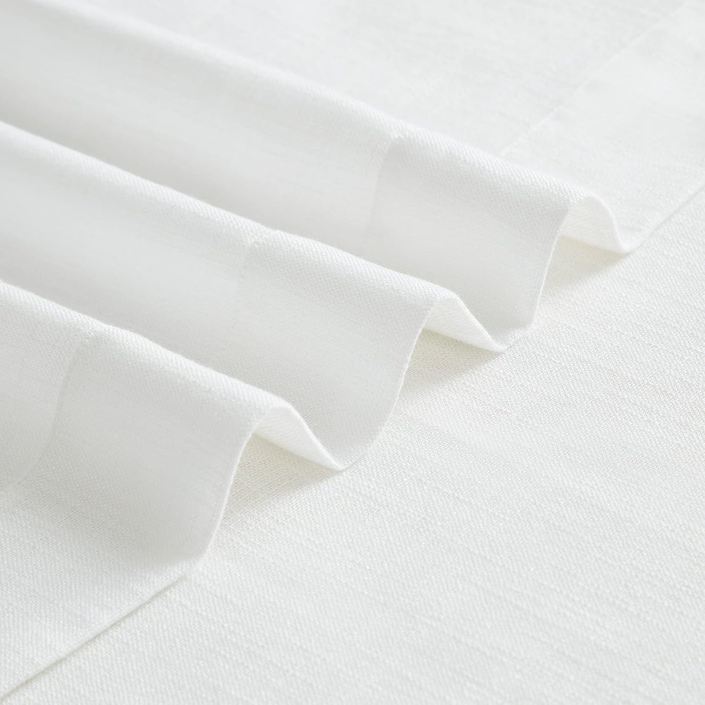 Vision Home White Pinch Pleated Semi Sheer Curtains Textured Light Filtering Window Curtains 112 inch for Living Room Bedroom Patio Rayon Blended Pinch Pleat Drapes with Hooks 1 Panel 80" Wx112 L