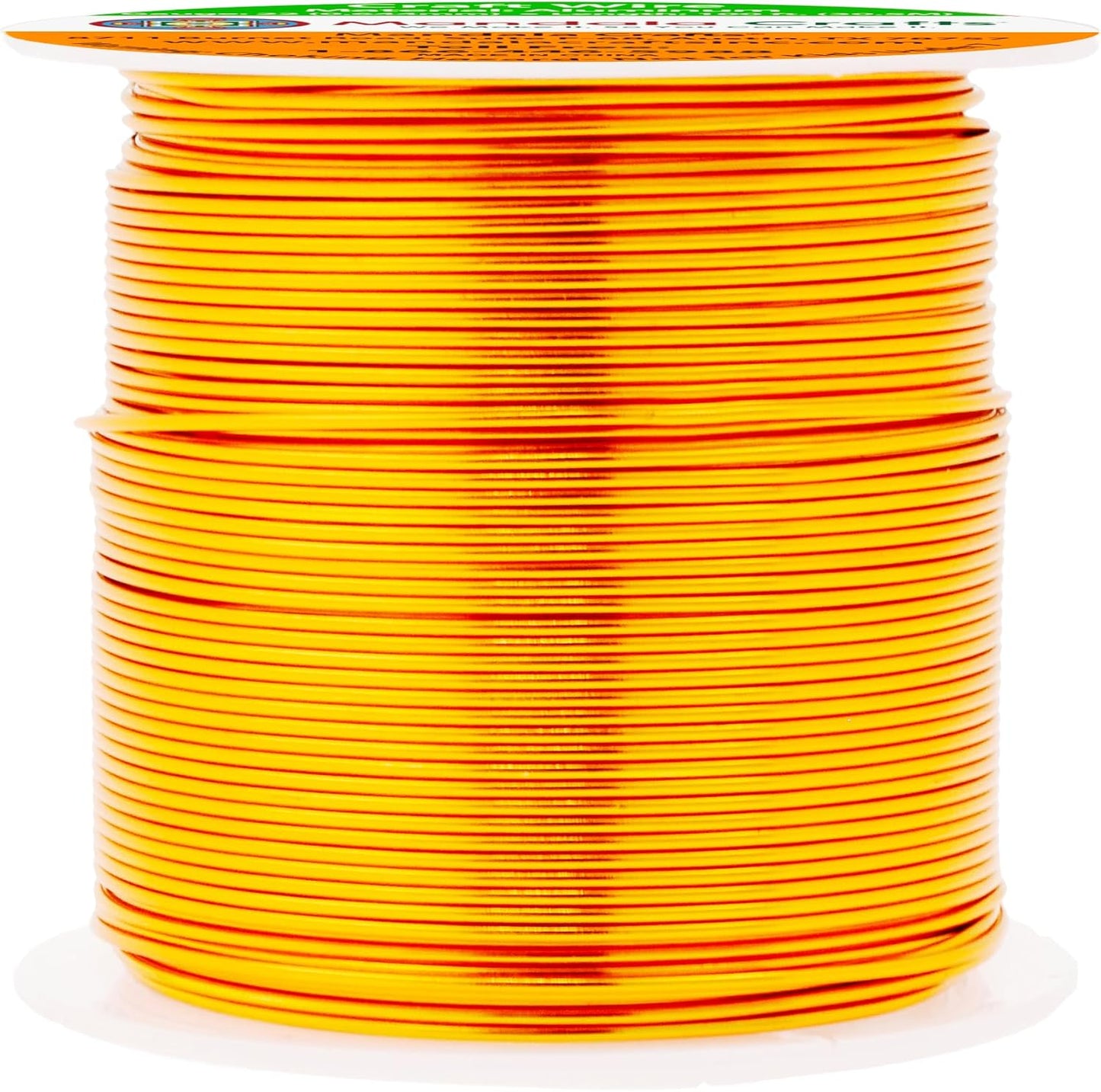 Mandala Crafts 22 Gauge Anodized Aluminum Craft Wire for Jewelry Making - 100 FT Colored Flexible Gold Tone Wire - Bendable for Bonsai Armature Crafting Sculpting