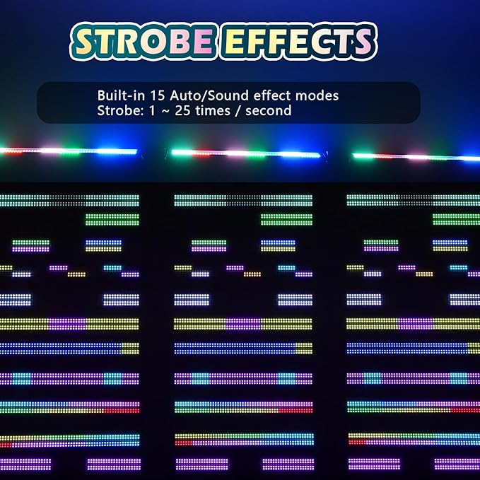 360° Moving Head DJ Lights 250W Beam Curtain & Strobe Stage Lights Bar 12x10W RGBW 4in1 DMX512/Sound/RDM Professional DJ Stage Props for Party Live Show Wedding - 1 Pcs