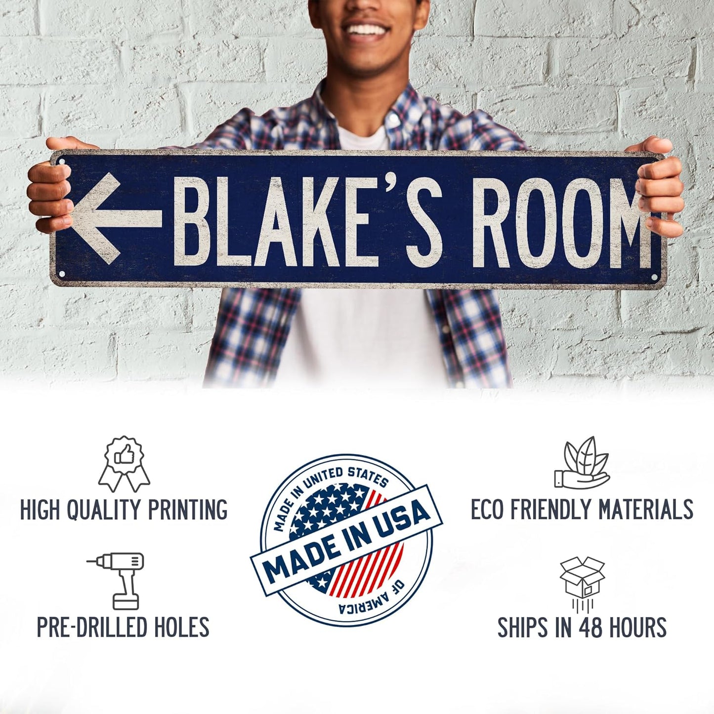 Custom Vintage Street Sign Personalized Directional Signs - Made In USA - Custom Text Personalized Gifts For Men Novelty Street Signs 104180012001