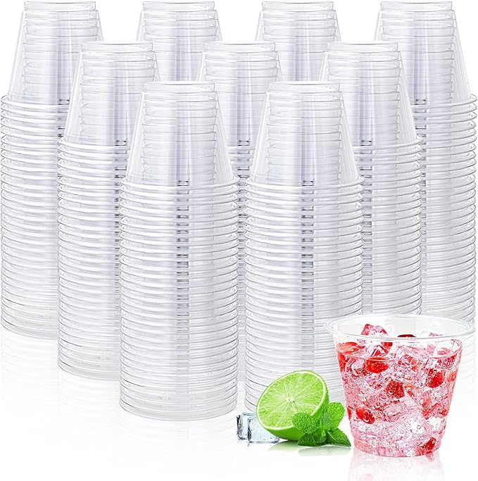 Lilymicky 1000 Pack 9 oz Clear Plastic Cups, 9 Ounce Disposable Plastic Drinking Cups, Crystal Clear, for Parties, Ceremonies, Events