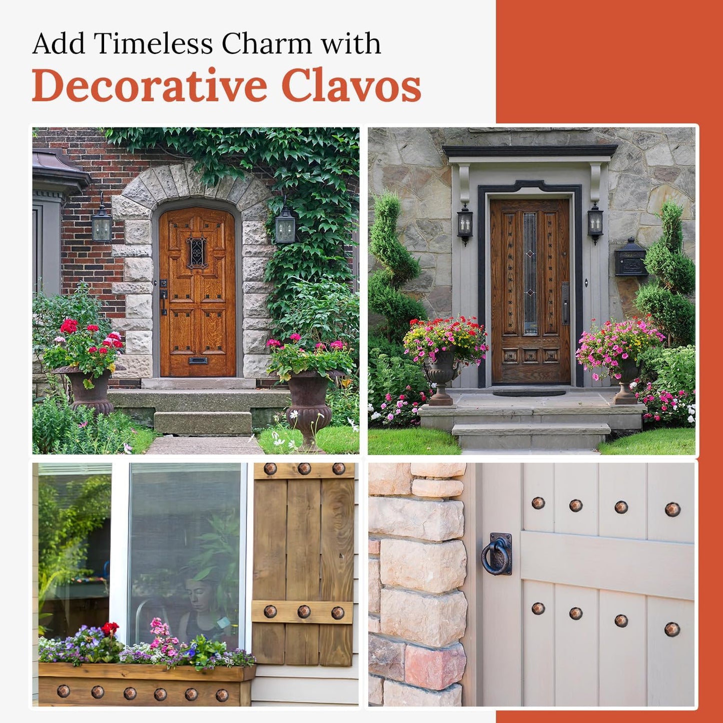 50 Pack 2" Round Head Iron Clavos Decorative Nails – Oil Rubbed Bronze – Handmade Rustic Round Fasteners for Farmhouse Shutters, Faux Wood, Barn Doors, Shutters, Gates – Ornamental Wood Accent